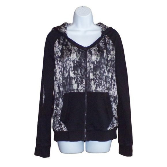 Blanc Noir Glam Silk Blend Full Zip Hoodie - Picture 3 of 10